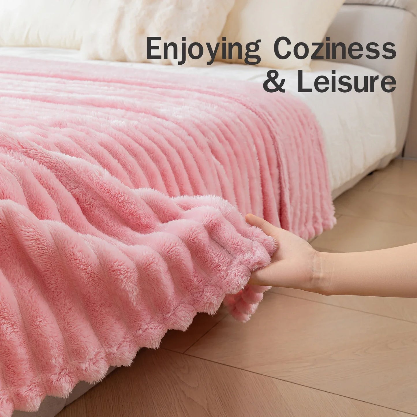 1pc flannel blanket - soft, comfortable, warm nap blanket, Christmas exquisite gift blanket, available in multiple colors
