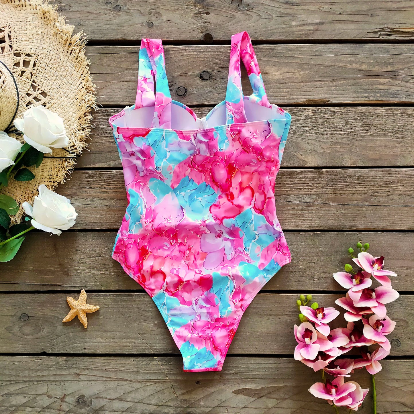 Ashgaily New One Piece Swimsuit Sexy Cartoon Printed Swimwear Women Bathing Suit Beach Backless Monokini Swimsuit Female