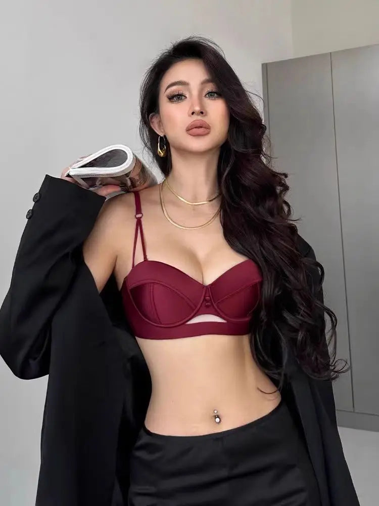 Japanese Anime Bra Set Victoria's Style Style Half Cup Minimiser & Knickers | Push Up for Small Chest Retro Lingerie Bride Gift