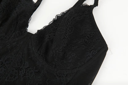Lace Bodysuit for Women Tummy Control Shapewear Sleeveless Tops V-Neck Backless Slim Camisole Jumpsuit Shaper Party Wear Fashion