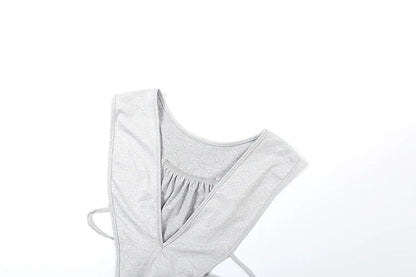 Weird Puss Sexy Hipster Women Tracksuit 2 Piece Set Deep V-Neck Sleeveless Bodysuit+Leggings Matching Hipster Streetwear Outfits