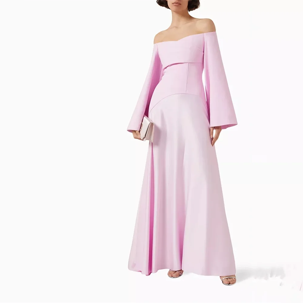 Customized Off Shoulder Long Evening Dresses Elegant Formal Occasion Prom Gowns Wedding Party Dress for Women فساتين سهرات