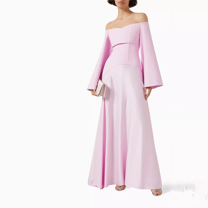 Customized Off Shoulder Long Evening Dresses Elegant Formal Occasion Prom Gowns Wedding Party Dress for Women فساتين سهرات