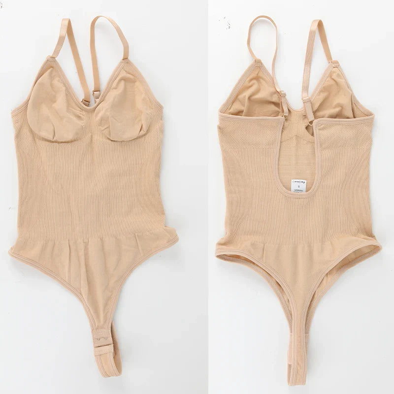 Womens Backless Bodysuits Seamless Sexy Shapewear Thong Butt Lifter Body Shaper Tummy Control Corset Slimming Camisole Tops