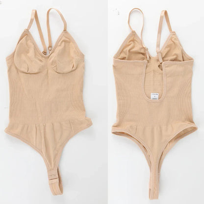 Womens Backless Bodysuits Seamless Sexy Shapewear Thong Butt Lifter Body Shaper Tummy Control Corset Slimming Camisole Tops