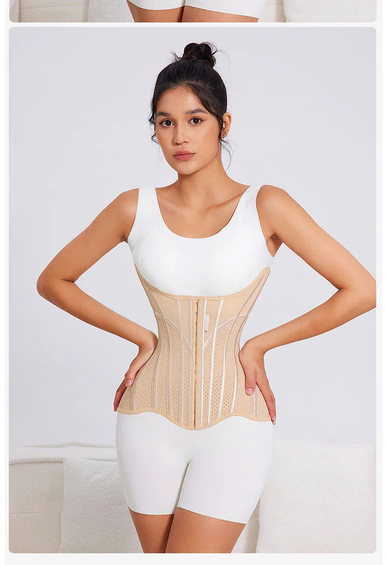 MISTHIN U-shaped Waist Trainer Corset Women Shapers Lifted Waist Trainer Steel Bone Slimming Breathable Mesh Women's Shapewear