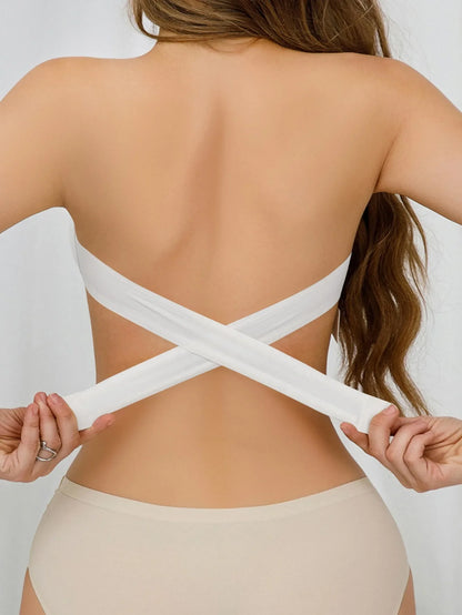 Women's Strapless Bra Sexy Hollow Backless Magic Bandage Seamless One-piece Underwear Wedding Invisible Slip-proof Brassiere
