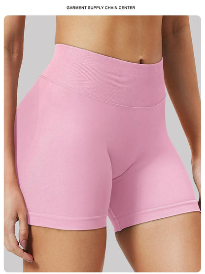 Women's summer shorts low waist seamless shorts gym shorts yoga shorts running shorts and high stretch cycling training shorts