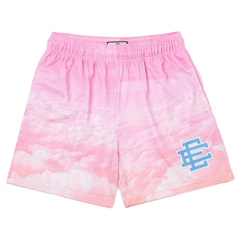 2025 New Summer EE Eric Emanuel  Basic Mesh Short Classic Floral Printed Gym Shorts Men's Gym Basketball Sports Beach Shorts