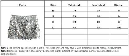 Silver Sequin Skirt Woman High Waist Mini Skirt Woman Fashion Shiny Glitter Elegant Short Skirts For Women Y2k Skirts