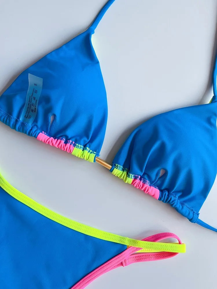 RUOTONGSEPT 2023 Sexy Spliced Swimsuit Women Swimwear Tiger Stripe Print Micro Bikini Set Brazilian Biquinis Beach Bathing Suit