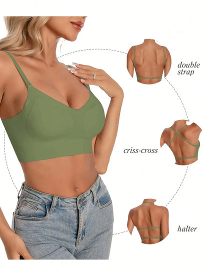 Women's Seamless Backless bra backless strapless underwear Summer bra,Bra For Wedding Dress