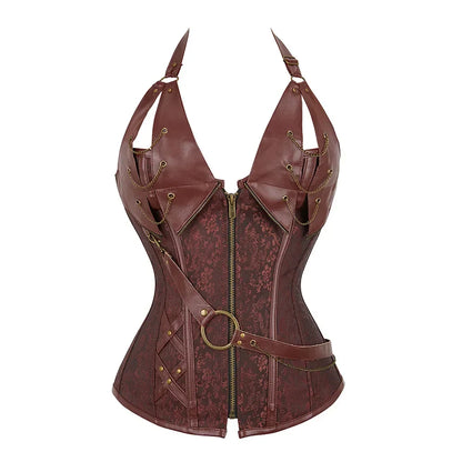 Women Bustiers Corsets Medieval Viking Pirate Costume Gothic Leather Overbust Corselet Steampunk Corset Vest Bustiers