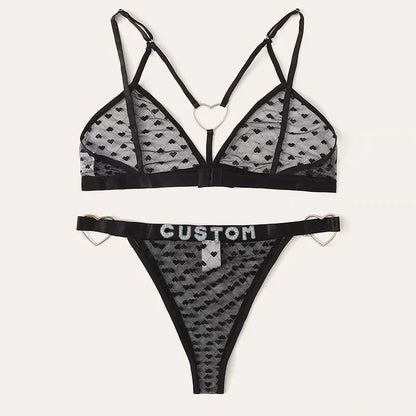 Custom Thong with Name Bikini Sets For Women Fashion Letters Customized Personalised Heart Swimwear Pool Party Body Jewelry
