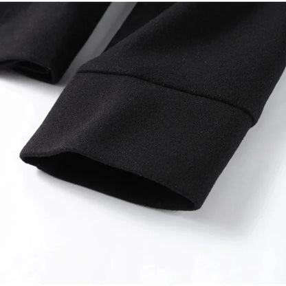 Urban Black Woolen Blend Coats Women Stand Collar Single-breasted Long Sleeve Thick Warm Jacket 2025 Autumn Winter Lady Outwear
