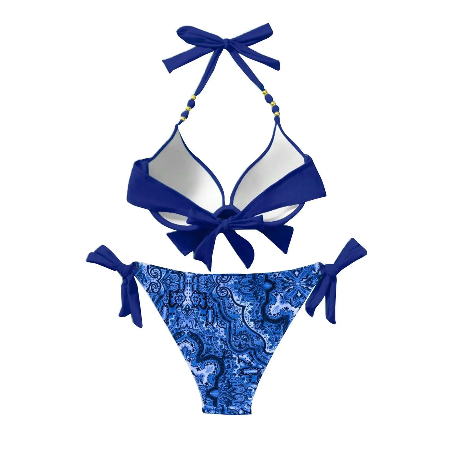 Sexy Push up Bikini 2024 Women Swimsuit Two Piece Swimwear Female Thong Bikinis Set Swimming for Bathing Suits Lace-up Biquini