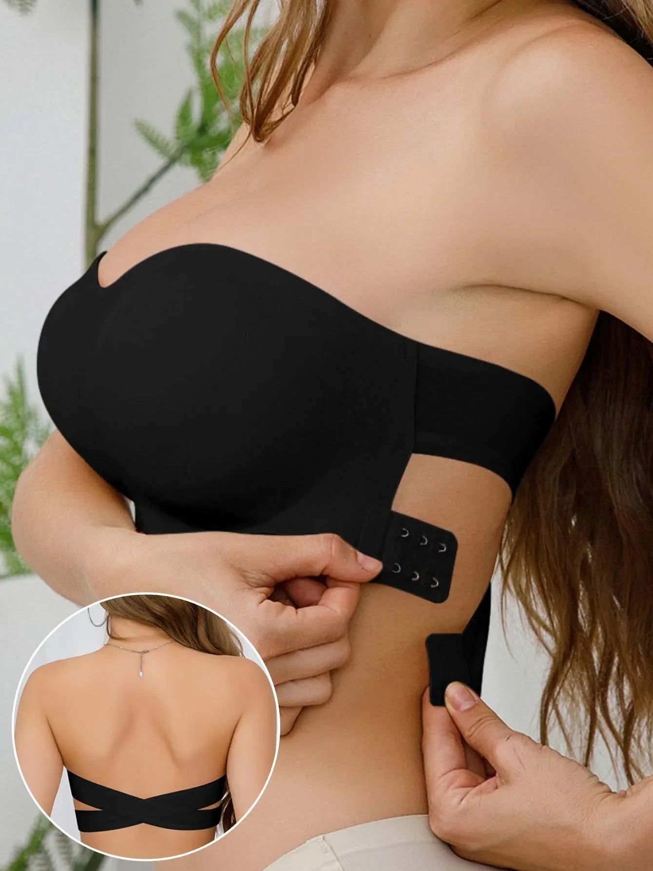 Women's Strapless Bra Sexy Hollow Backless Magic Bandage Seamless One-piece Underwear Wedding Invisible Slip-proof Brassiere