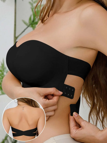 Women's Strapless Bra Sexy Hollow Backless Magic Bandage Seamless One-piece Underwear Wedding Invisible Slip-proof Brassiere