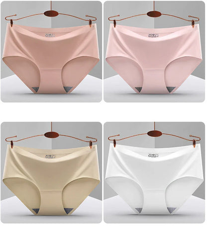 BZEL 6PCS/Set Women's Panties Seamless Female Underwear Plus Size Cozy Briefs Breathable Silk Satin Lingerie Hot Sale Underpants