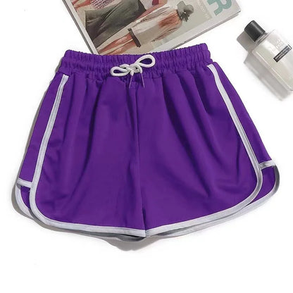 Women yoga Shorts Summer outer wear mid-waist casual loose straight pants lady stylish thin breathable wide leg gym short pants