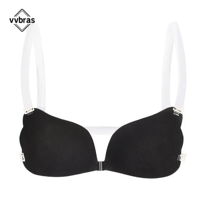 Nipple Cover Invisible Bra Push Up Silicone Bra for Wedding Sticky Reusable with Transparent Straps Backless Bikini Lingerie