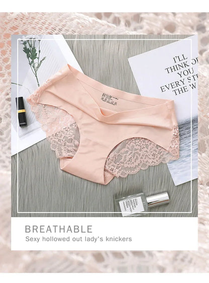 Set/lot Seamless WomenComfort Lace Briefs  Hollow Out Panties Set Underwear Low Rise Female Sport Panty Soft Lady Lingerie Sexy