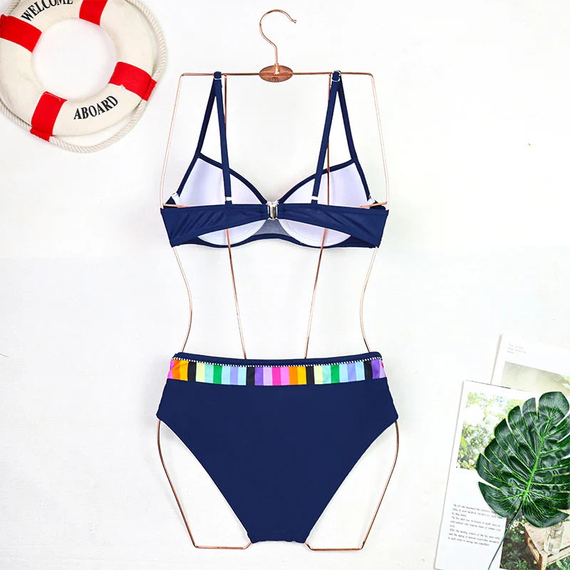 2024 New Women Swimsuit Sexy Women High Waist Bikini Swimwear Female Two Piece Beachwear Printed Bikinis Set Bathing Suit