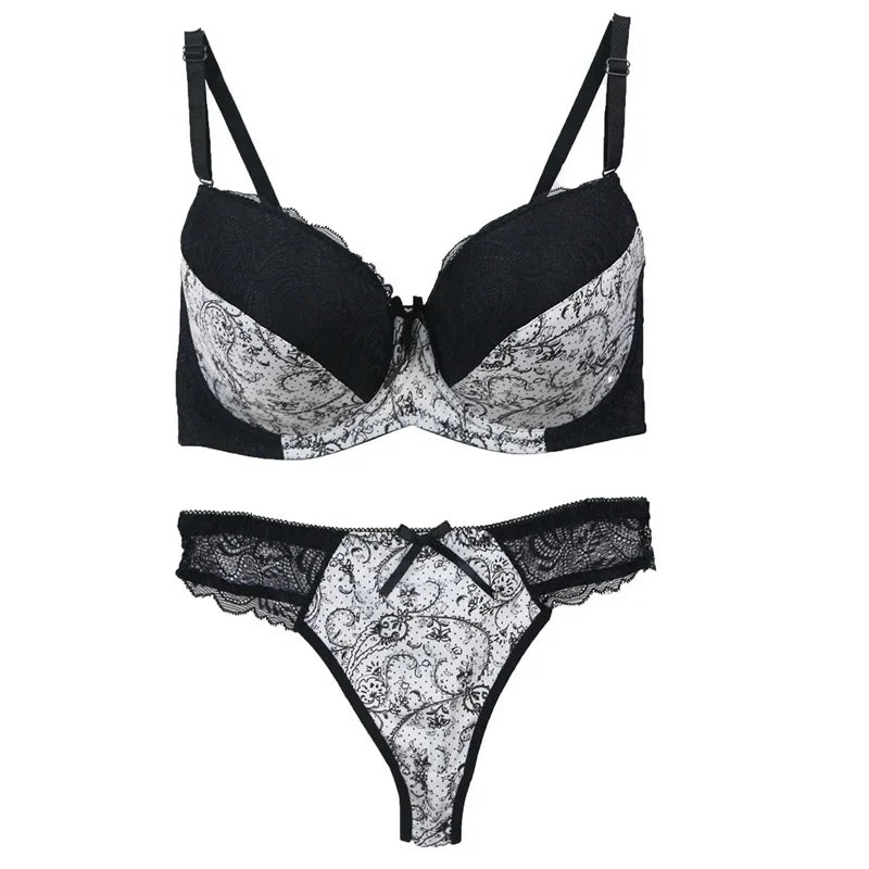 2022 New Bras Set For Womens Sexy Plus Size Female Lingerie Embroidered Lace 34/75 36/80 38/85 40/90 42/95 BCDE Cup Underwear