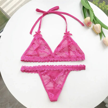 Custom Name Crystal Letter Thong Lace tie Hanging neck Bikini Bra Panties Sexy Personalized Name G-String Underwear Bra Set