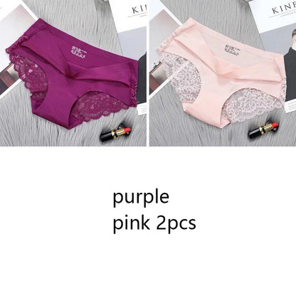 Set/lot Seamless WomenComfort Lace Briefs  Hollow Out Panties Set Underwear Low Rise Female Sport Panty Soft Lady Lingerie Sexy