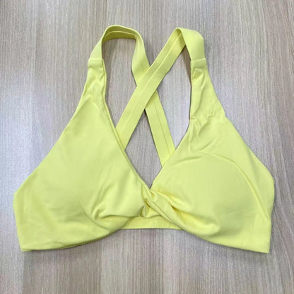 SHINBENE Women's Twist Workout Sports Bras Back Cross Padded Low Impact Fitness Bra Yoga Crop Tops