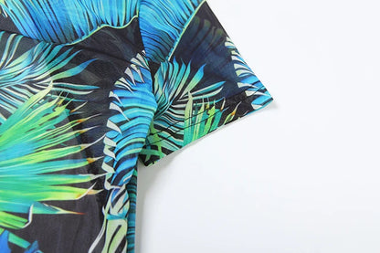 kliou Aesthetic Printed Women Jumpsuits Fashion Sexy Panelled Short Sleeve Backless Stand Collar Slim Overalls Mujer Clubwear