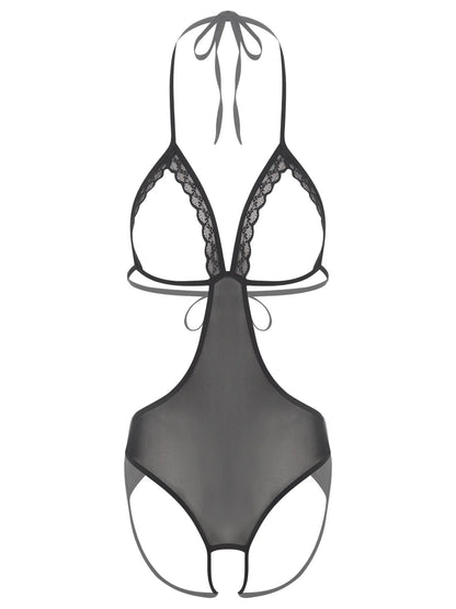 Adult Women Sheer Mesh Teddies Breast Hollow Out Opening Butt Flaunting Bodysuits Leotard for Exotic Dating Role Play Nightwear