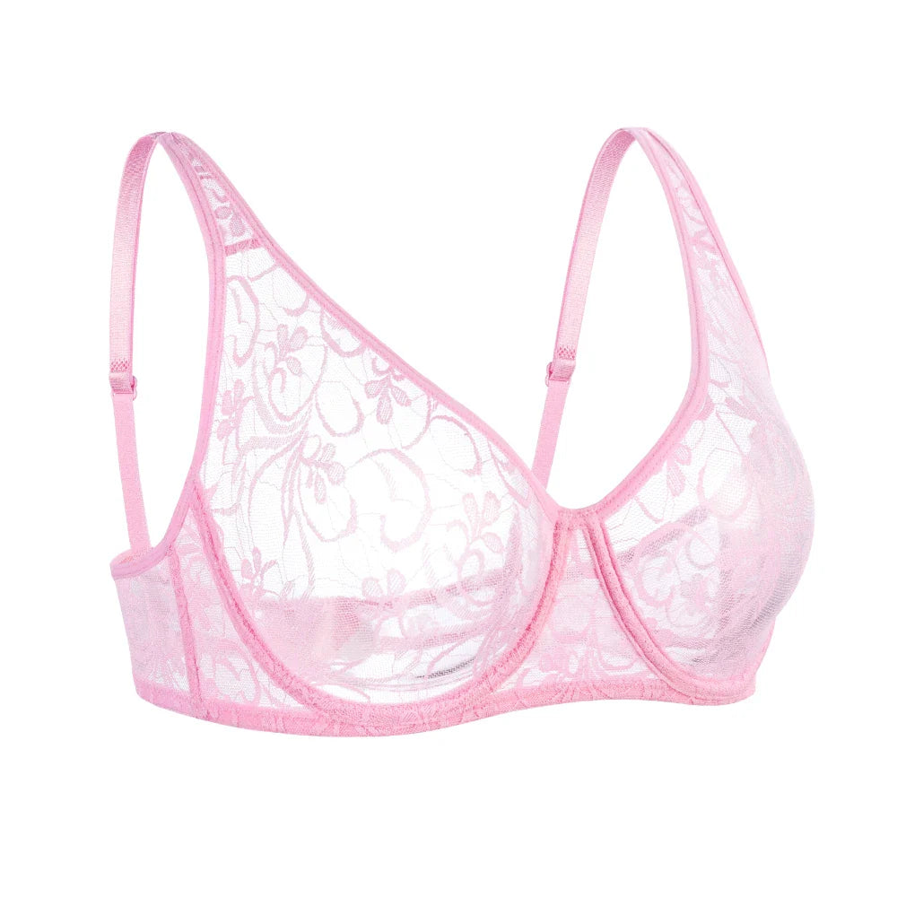 Womens Underwear Lace Bras Underwire BH Hollow Out Embroidery Sexy Lingerie Tops Plus Size  Brassiere A B C D Cup