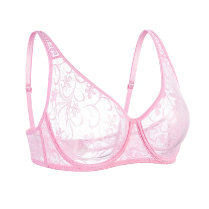 Womens Underwear Lace Bras Underwire BH Hollow Out Embroidery Sexy Lingerie Tops Plus Size  Brassiere A B C D Cup