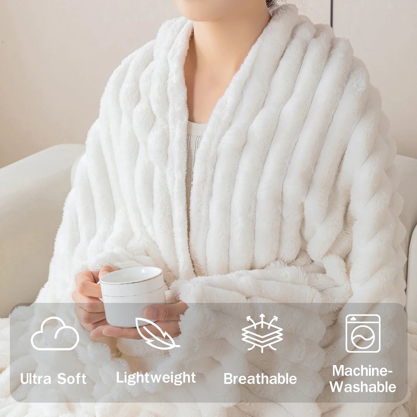 1pc flannel blanket - soft, comfortable, warm nap blanket, Christmas exquisite gift blanket, available in multiple colors