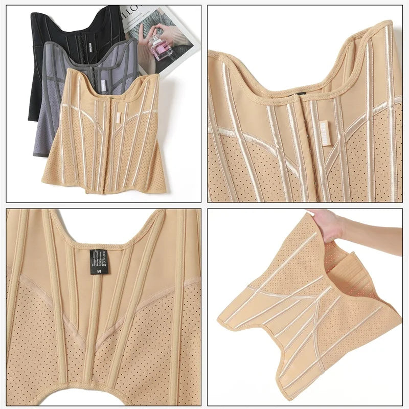 MISTHIN U-shaped Waist Trainer Corset Women Shapers Lifted Waist Trainer Steel Bone Slimming Breathable Mesh Women's Shapewear