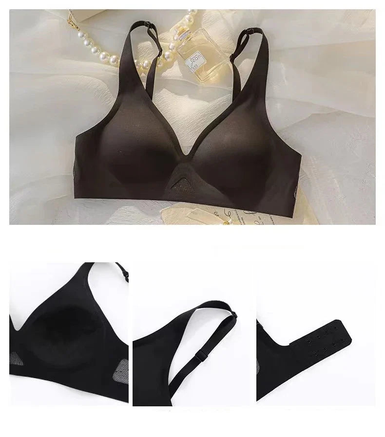 High-grade Seamless Women's Underwear Summer Thin Section Breathable And Comfortable Small Chest No Steel Ring Soft Support Bra