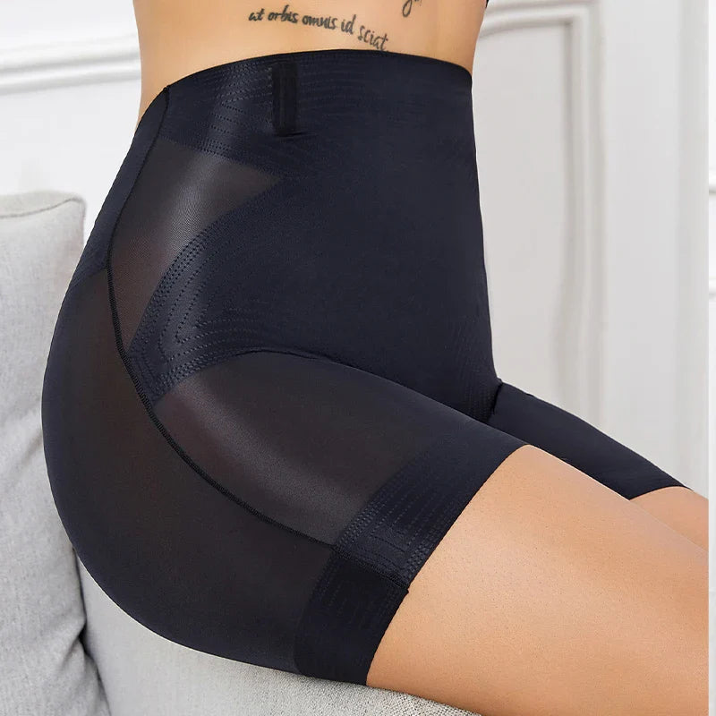 Flarixa Seamless High Waist Shorts Panties For Women Tummy Control Hip Lift Ice Silk Safety Pants Underwear Boyshorts Boxer