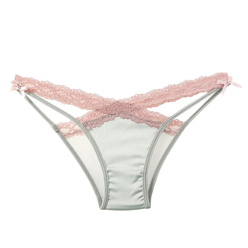 CINOON Women Sexy Lingerie G String Lace Panties Femal Low-waist Cross Bandage Transparent Temptation Underwear Comfort Intimate