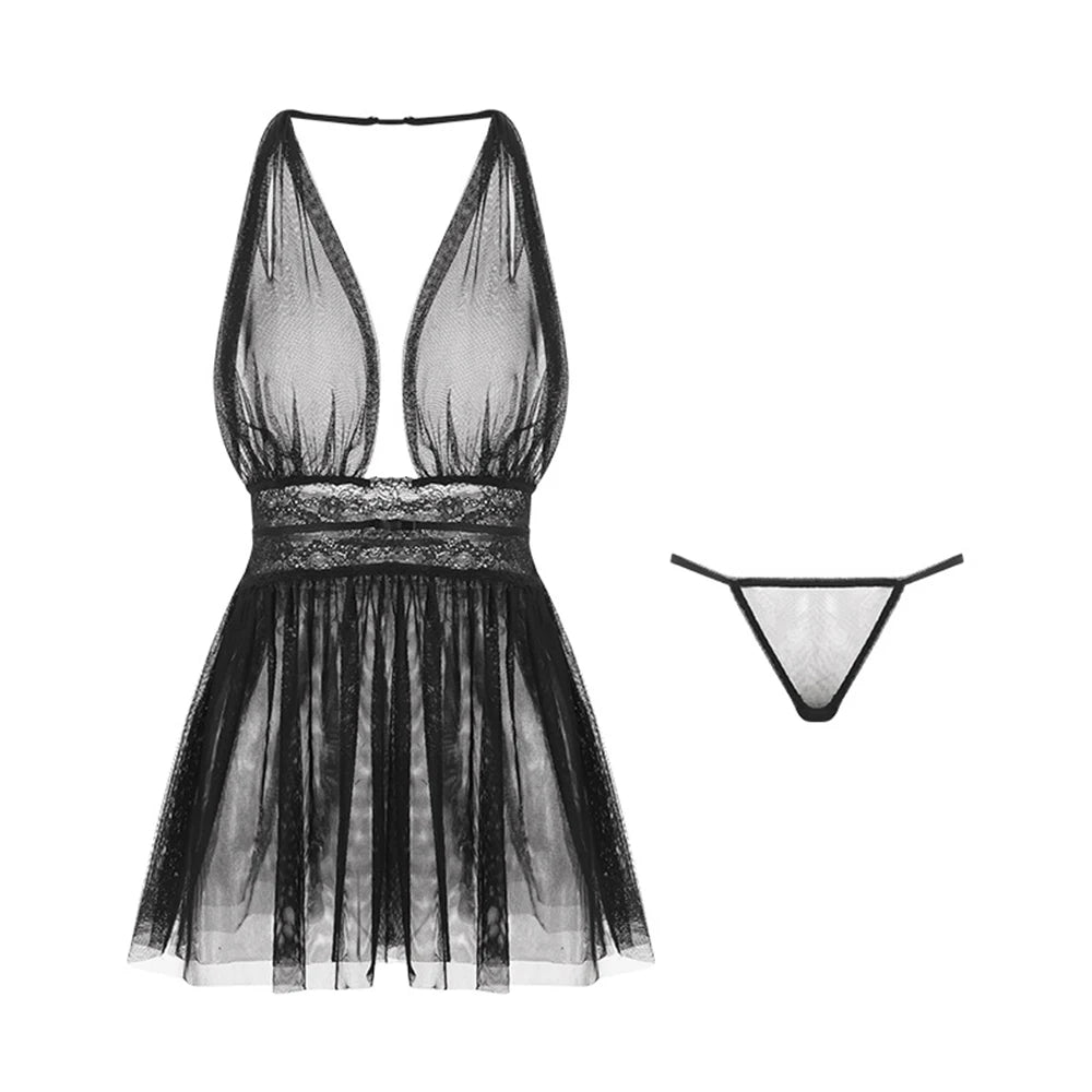 Women Sexy Lingerie Lace Babydoll Chemise Exposed Dress Erotic Underwear Open Bra Erptic Sex Costumes Bodysuit Exotic Outfit