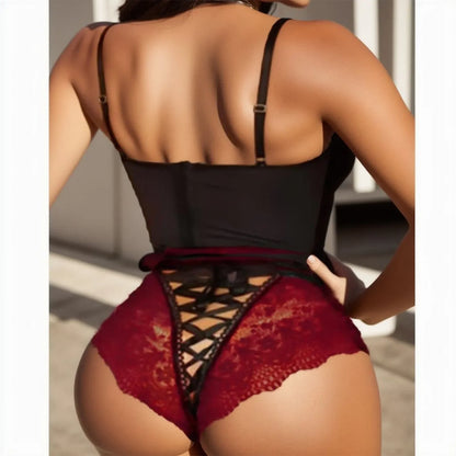 Ladies Erotic Lingerie Sexy Two-Piece Set Bra Bandage Lace Hollow Thong Underwear Sexy Wireless Underwear 2pc Сексуальные