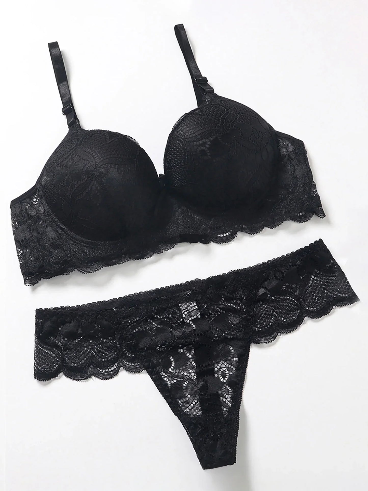 Women s Floral Lace Lingerie Set Sheer Mesh Seductive Babydoll Push up Bra and Panty 2 Pcs Set with Garter Belt