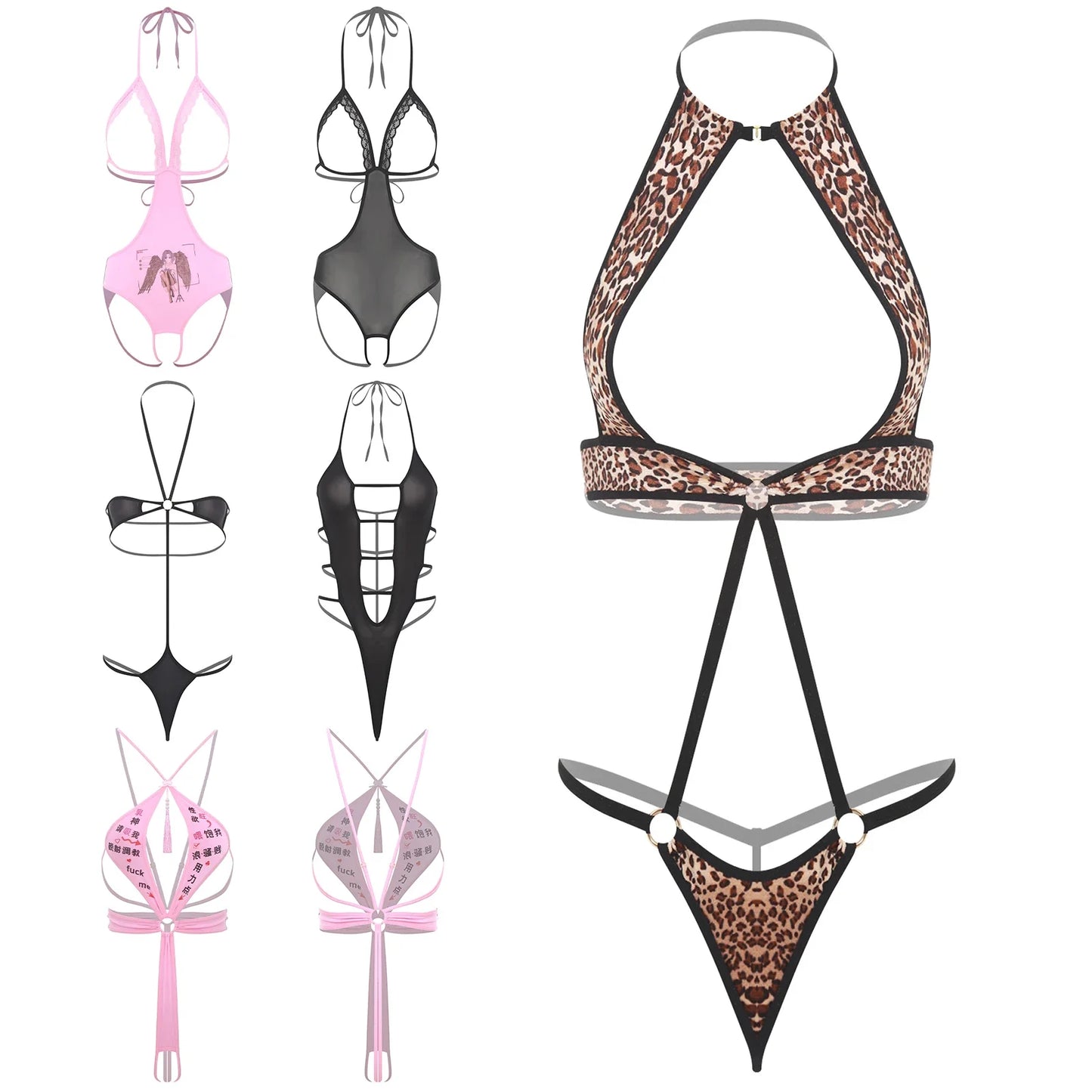 Adult Women Sheer Mesh Teddies Breast Hollow Out Opening Butt Flaunting Bodysuits Leotard for Exotic Dating Role Play Nightwear
