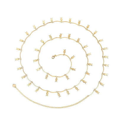 Versatile Peach Heart Sexy Body Chain Ladies' Summer Beach Bikini Body Accessories Simple Love Zircon Tassel Waist Chain