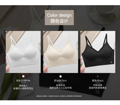 Sexy Large Backless U-shaped Beautiful Back Sling Underwear Women's Thin Section Seamless Small Chest Gathered Strapless Bra