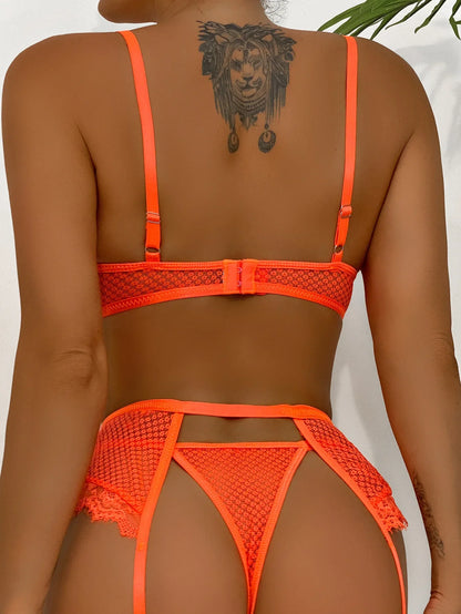 New Style Open Lingerie Set Transparent Lace Up Bandage Exotic Sets Mesh  Femme Lingerie  Lace Bra Set Women Sexy Lingerie Set