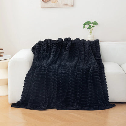 1pc flannel blanket - soft, comfortable, warm nap blanket, Christmas exquisite gift blanket, available in multiple colors
