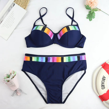 2024 New Women Swimsuit Sexy Women High Waist Bikini Swimwear Female Two Piece Beachwear Printed Bikinis Set Bathing Suit