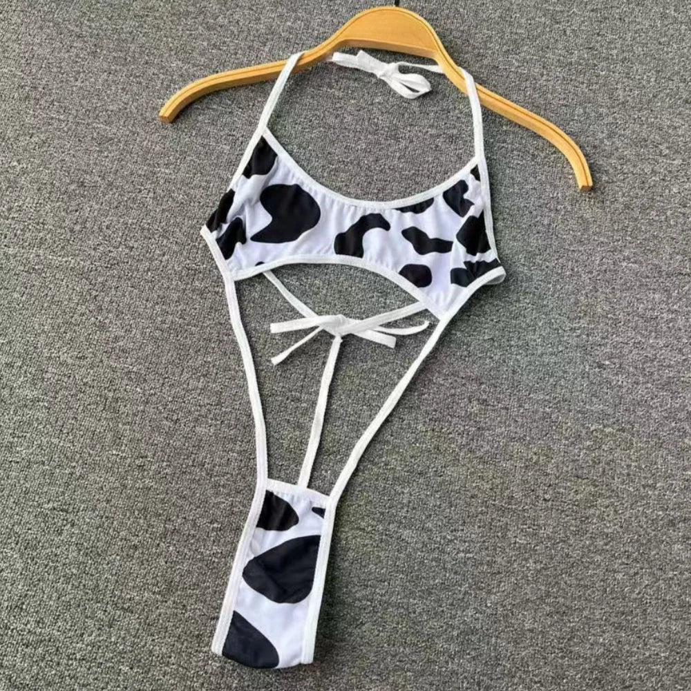 Sexy Lace Gauze Patchwork Strap Bodysuit Hollow Sleeveless Slim backless Women Erotic Lingerie Hotsweet Bow Night Maid Cosplay